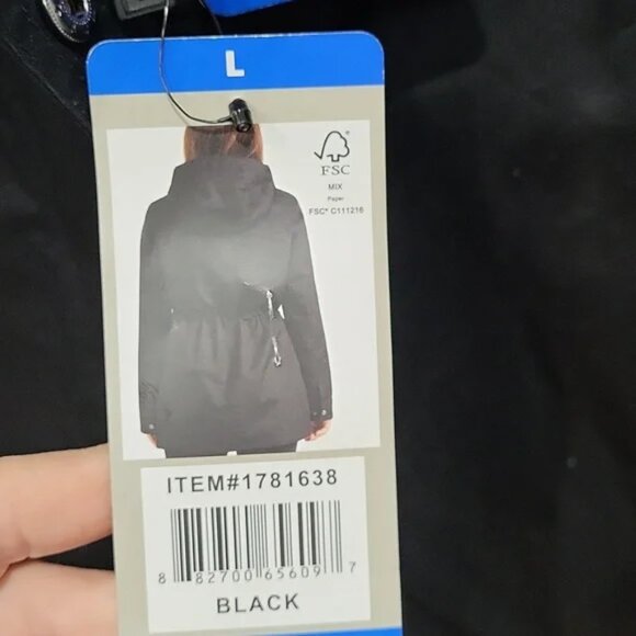 NEW Hunter Ladies' Water & Wind Resistant Rain Jacket, Black Large NWT - Picture 9 of 9